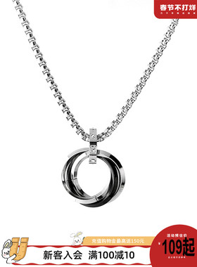 GUUKA潮牌四环相扣吊坠项链 张艺兴同款情侣嘻哈小众指环挂坠项链