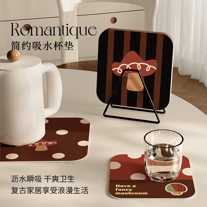 ins硅藻泥杯垫吸水垫家用耐高温杯子垫防烫垫餐桌垫杯子防滑垫,居家布艺,餐垫,淘宝优惠券,粉丝福利购,淘宝优惠卷