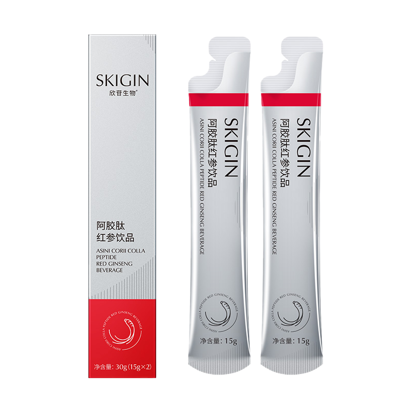 巨子SKIGIN/欣苷阿胶肽红参饮浓缩液人参皂苷15g*2条