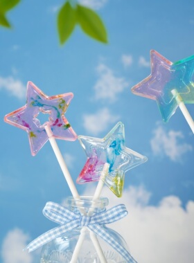 CANDY KEY手工创意星星仙女棒零食棒棒糖圣诞节新年礼物伴手礼