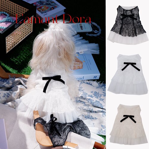 L'amant Dora网红狗狗宠物衣服蕾丝连衣裙马尔济斯约克夏比熊泰迪