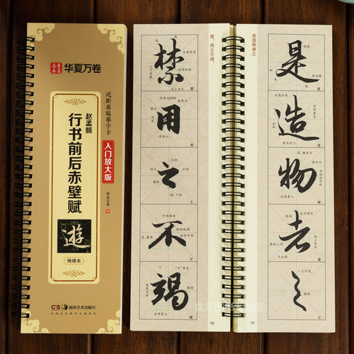 赵孟頫行书前后赤壁赋近距离临摹字卡入门放大版米字格精修视频讲解赵孟俯行书洛神赋赵孟頫字帖毛笔临摹赵孟俯前后赤壁赋行书字帖