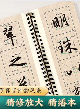 赵孟頫行书洛神赋入门放大版米字格精修放大含视频教学 大德四年版近距离临摹字帖临帖赵孟俯行书毛笔书法临帖赵孟俯行书字帖