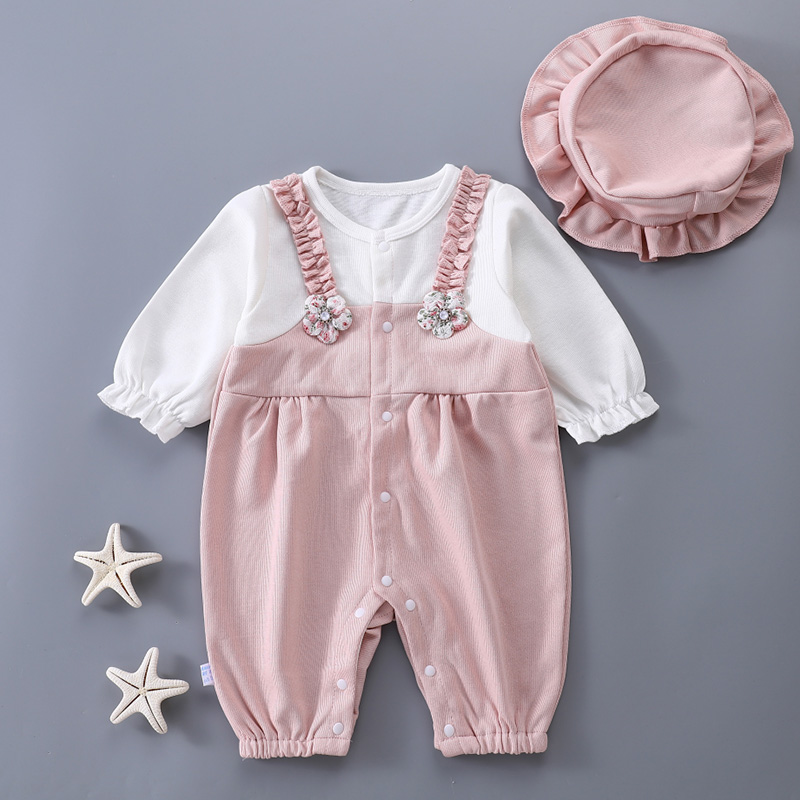 带帽子单排扣连体衣春秋假两件