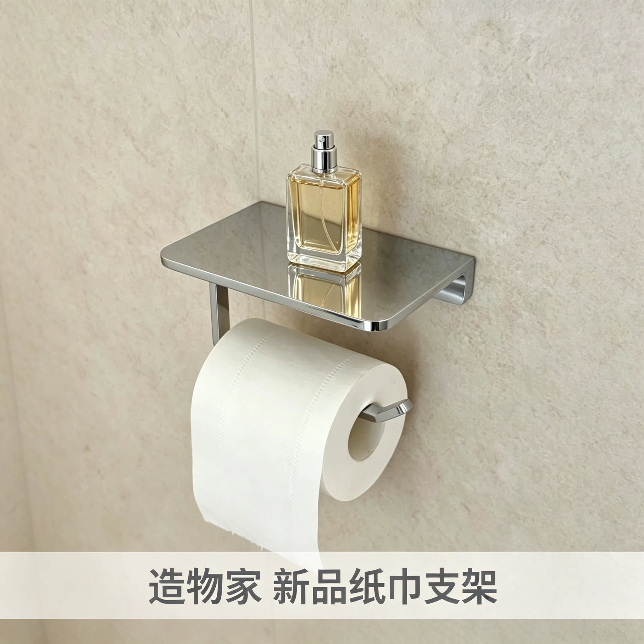 造物家|新品拉丝镍镜面纸巾架卷纸架置物架浴室卫生间免打孔安装