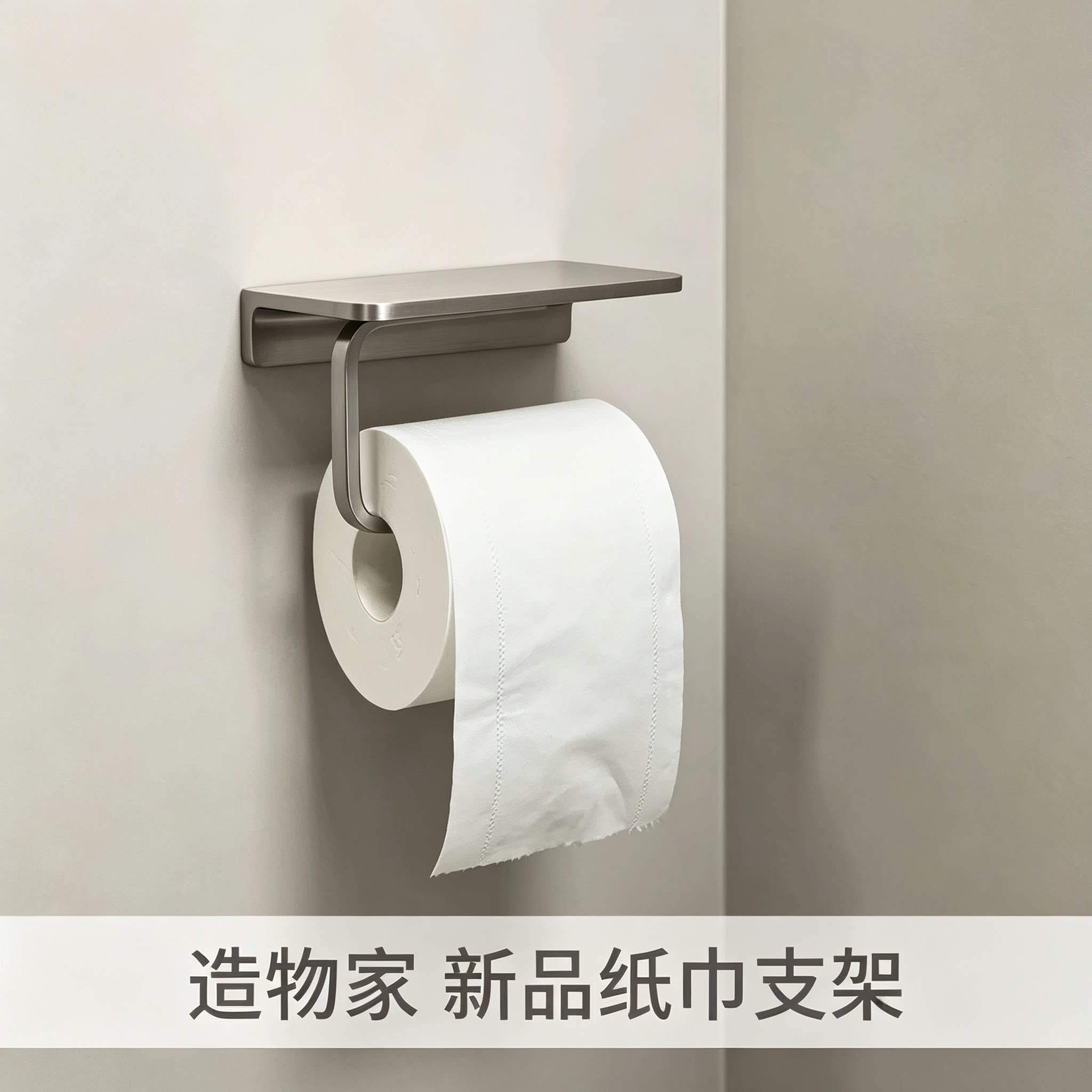 造物家|新品拉丝镍纸巾架卷纸架置物架浴室卫生间免打孔安装