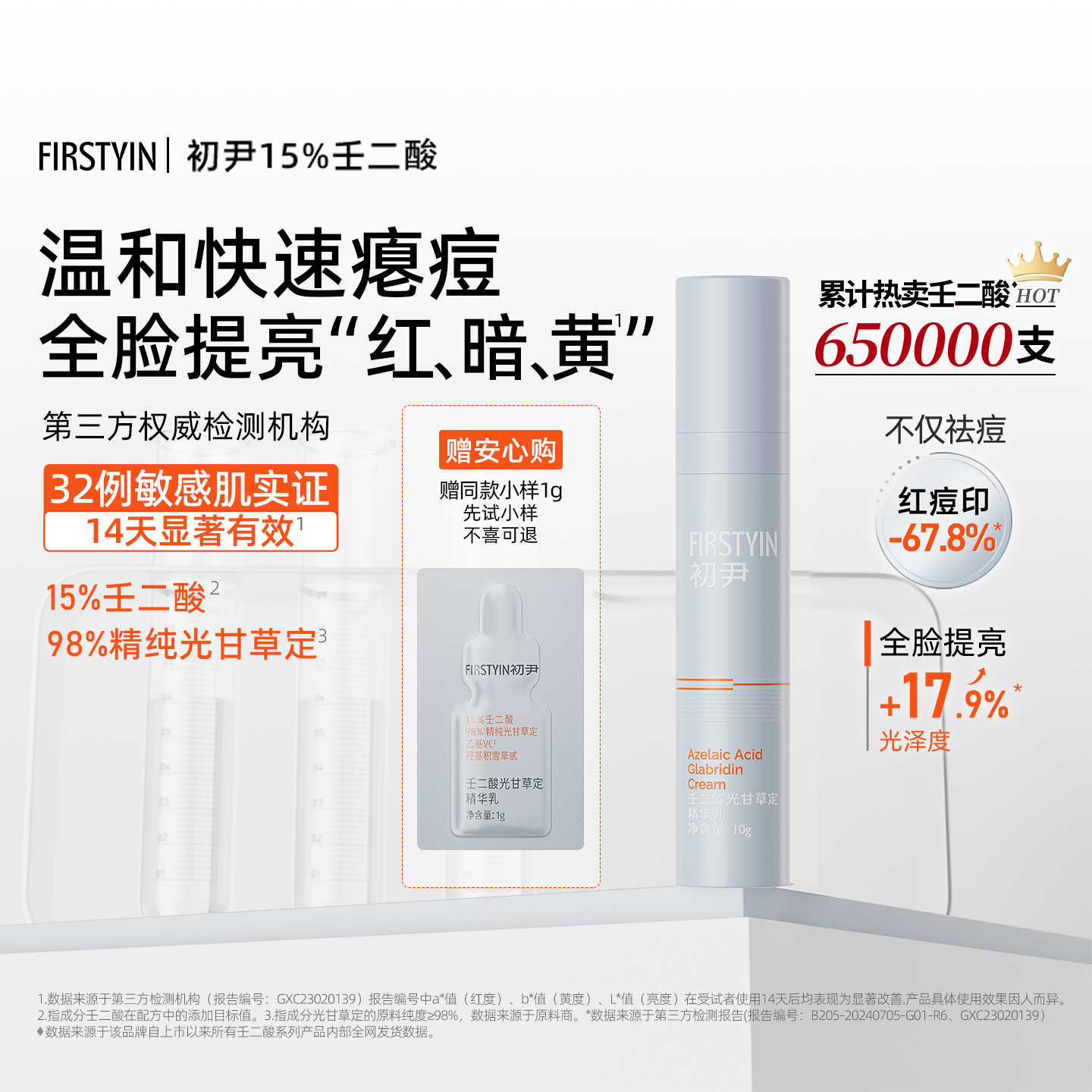 初尹15%壬二酸乳霜10g光甘草定温和祛痘控油褪红淡红印敏感肌适用,美容护肤/美体/精油,乳液/面霜,淘宝优惠券,粉丝福利购,淘宝优惠卷