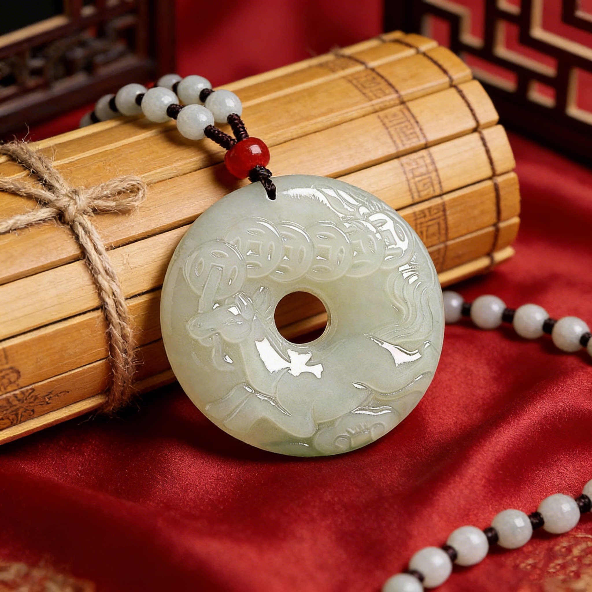正品天然和田玉十二生肖吊坠属马本命年护身符挂件玉石玉坠玉佩女