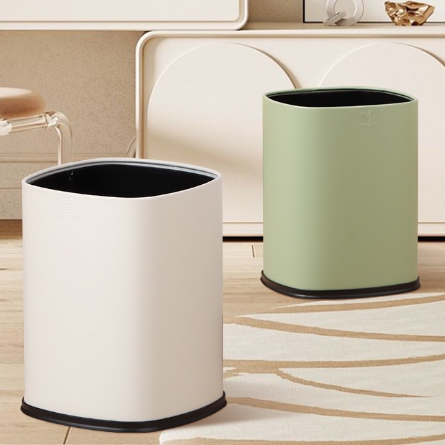 轻奢欧式无盖方圆不锈钢垃圾桶家用客厅厨房办公室卧室小号收纳桶