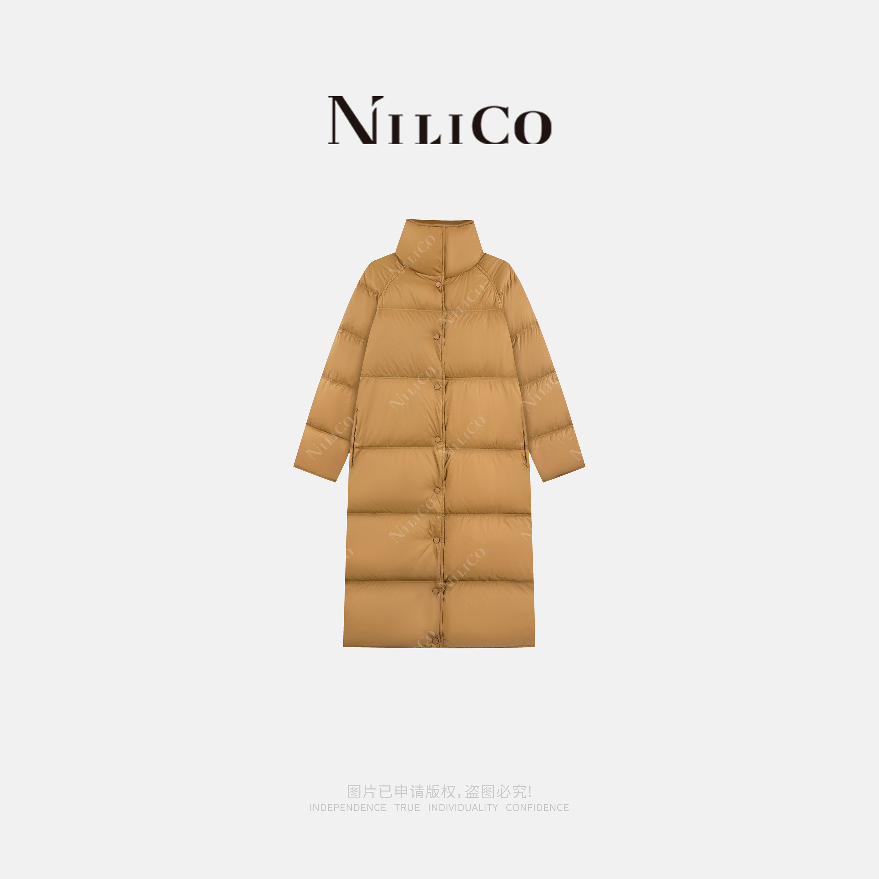 NILICO陈媚过膝加厚鹅绒羽绒服