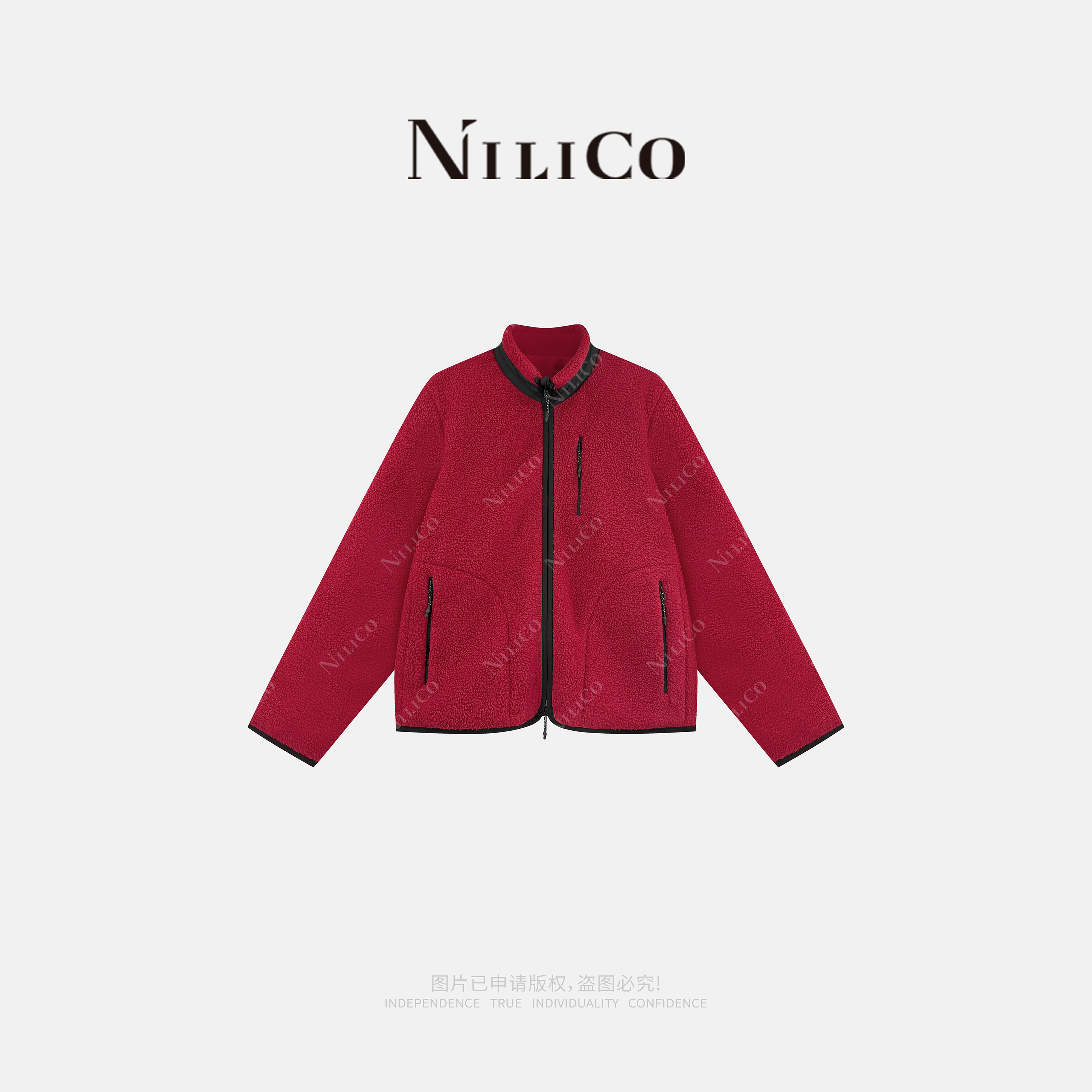 NILICO陈媚【玖喜】休闲撞色设计感优雅精致时髦外套