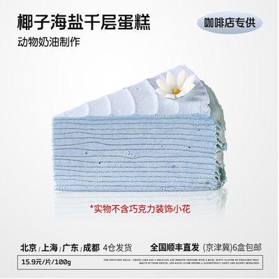 椰子海盐千层切块蛋糕咖啡店商用慕斯冷冻动物奶油半成品甜品