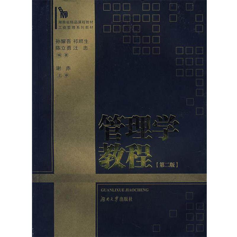 【正版书籍】 管理学教程 孙耀吾,祁顺生,陈立勇,汪忠 编著 湖南大学出版社
