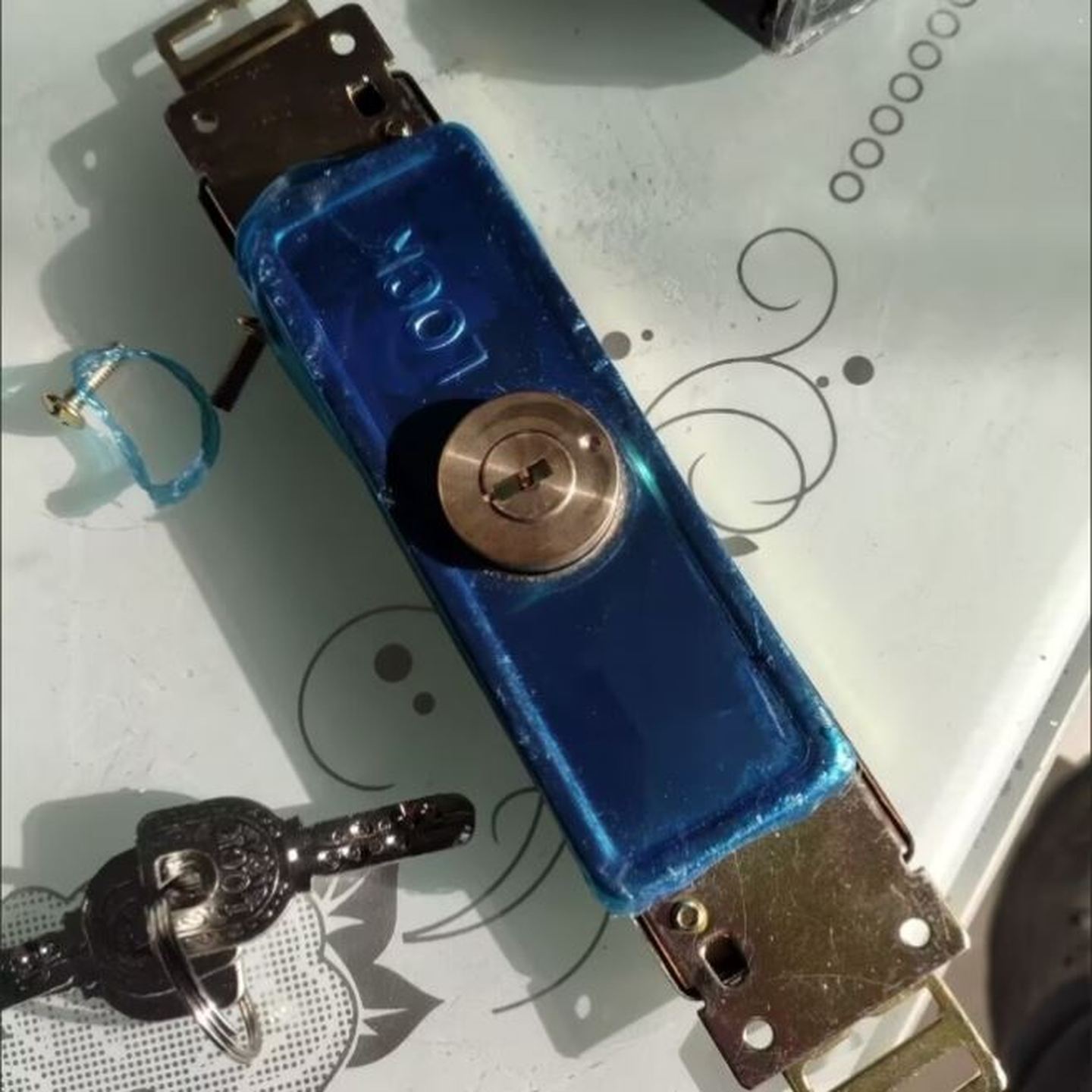 薄型中开加高一整套卷门锁十字老式铜芯十字防盗门卷帘锁卷闸通用