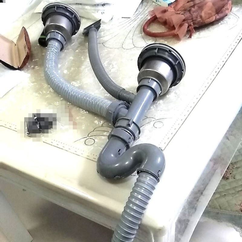 下水管洗碗池水池配件水槽双槽下水管配件套装管道厨房下水器