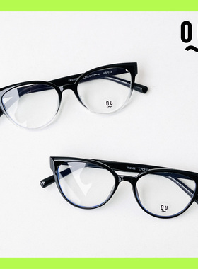 QU超轻减龄猫眼眼镜大框女配镜近视高度数圆脸显脸小素颜神器眼睛