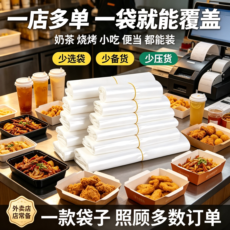 螺蛳粉热汤防渗漏小白背心袋餐饮商用加厚手提塑料袋外卖打包袋子图片