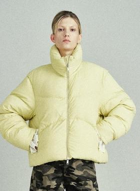 REDREF 龟背中长款廓形连帽羽绒服