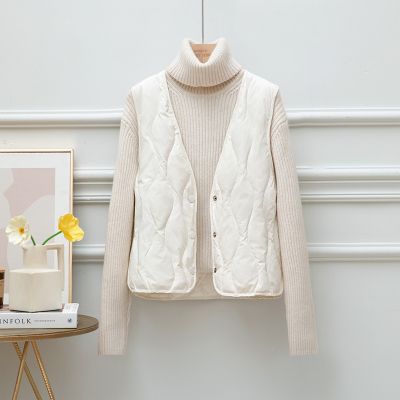 新款羽绒服内胆女2024大衣内搭轻薄保暖背心打底贴身V领马甲内穿