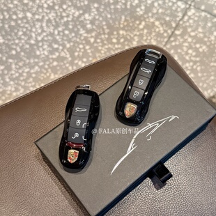 适用新保时捷竞速黄718钥匙壳卡宴Macan帕拉梅拉992taycan911改装