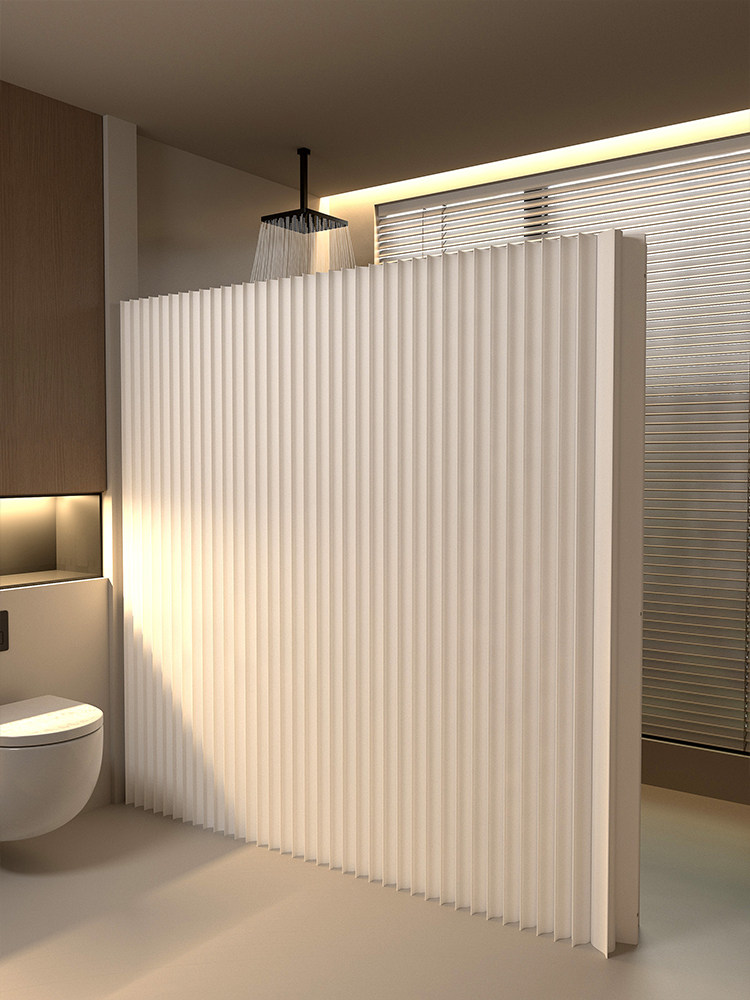 新款防水隔断可折叠浴室收缩屏风简约白色风琴纸墙客厅展会活动隔