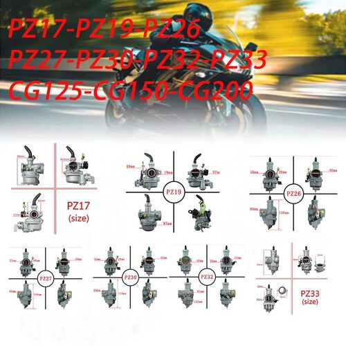 摩托车化油器适用PZ17 PZ19 PZ26 PZ30 PZ32 CG125 CG150 CG200