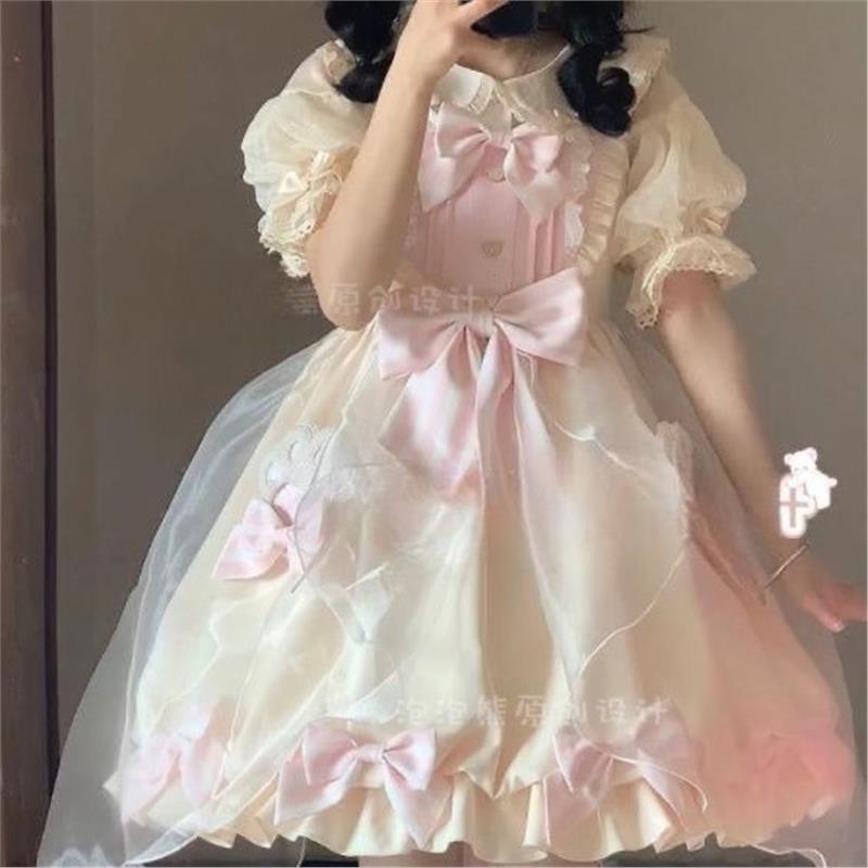 小甜熊Lolita花苞裙洛丽塔甜美Lo裙jsk吊带裙