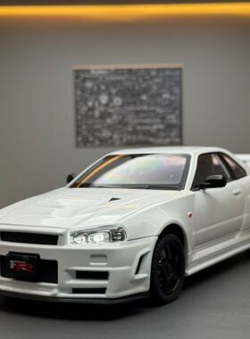 新款1:24日产GTR34跑车声光回力汽车模型 潮玩收藏摆件玩具车礼物