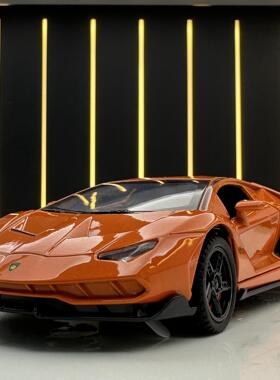 潮玩合金汽车模型 1:32兰博基尼LP770 灯光音效回力儿童玩具跑车