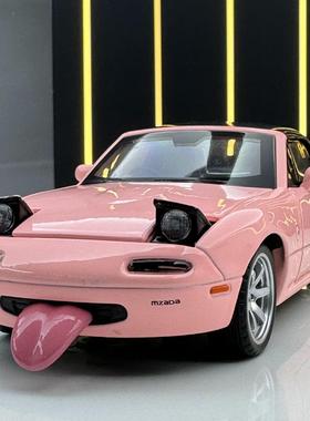 潮玩合金汽车模型1:32马自达MX5经典跑车收藏摆件敞篷玩具车模RX7