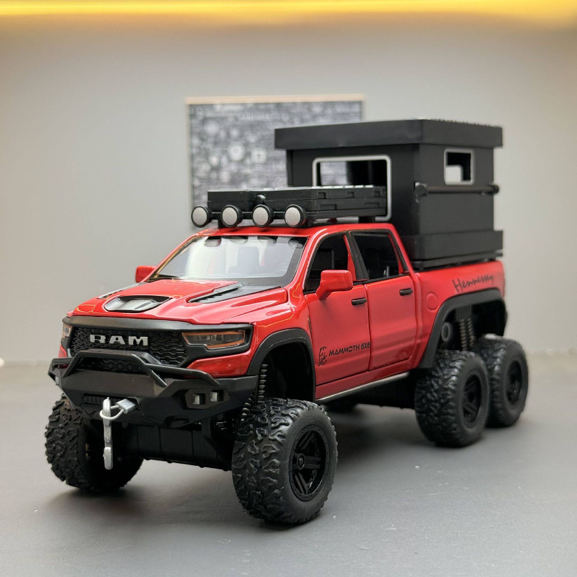 道奇霸王龙6X6皮卡合金房车模型