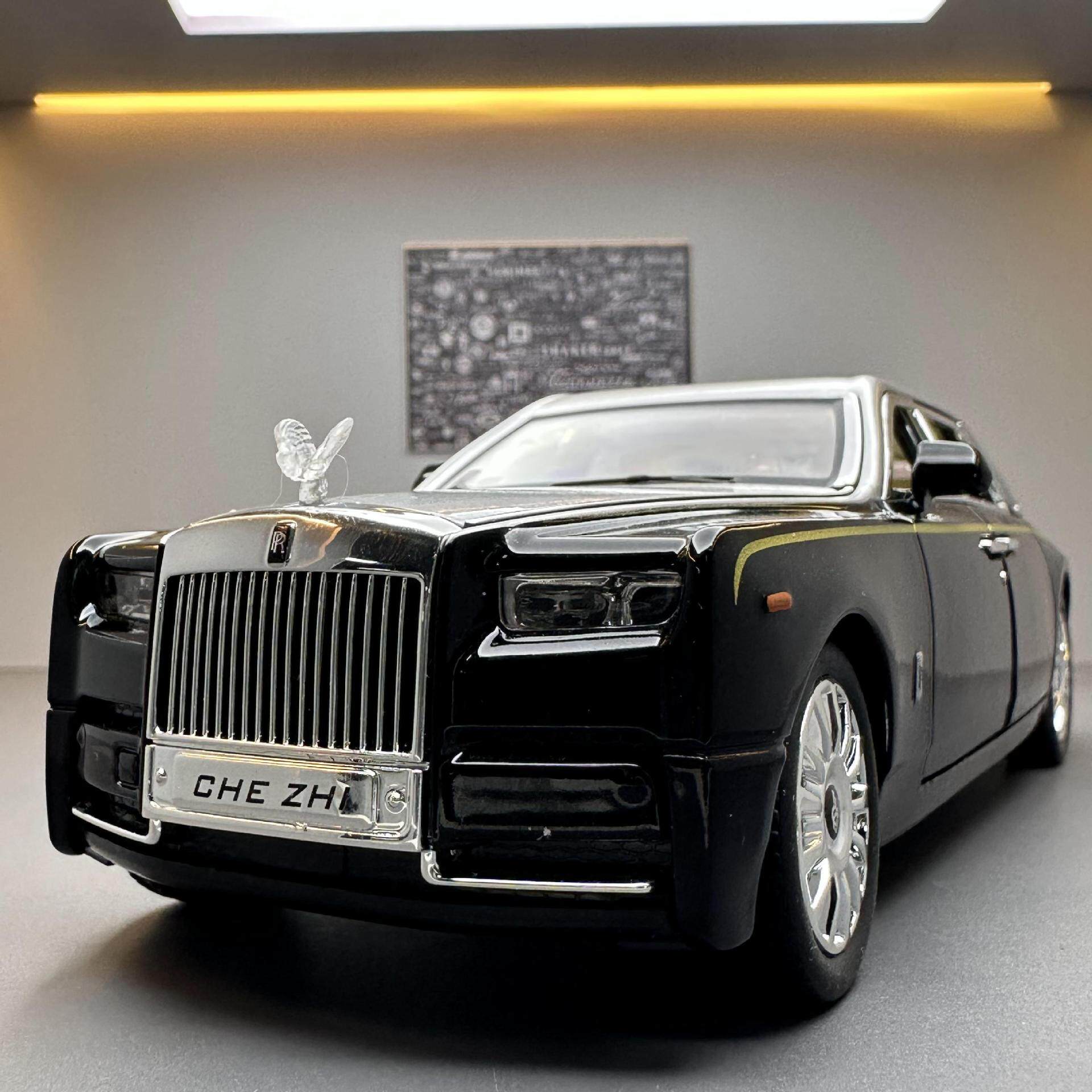 潮玩合金汽车模型1:24劳斯莱斯幻影仿真豪车收藏摆件玩具车星空顶