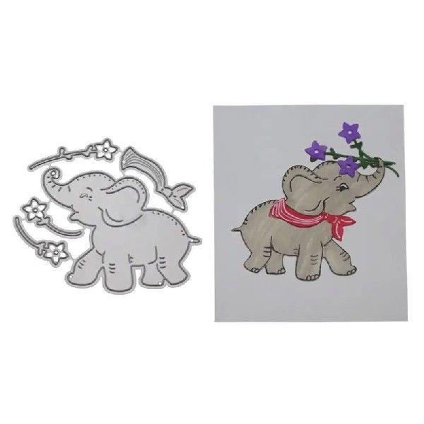 Elephant Flower Cutting Dies Greeting Invitation Message