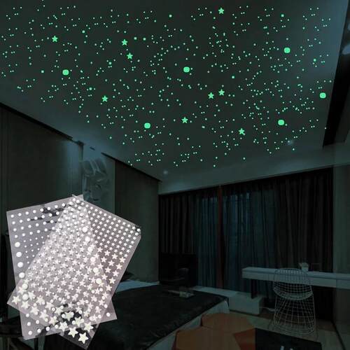 Luminous 3D Stars Dots Wall Sticker for Kids Room Bedroom Ho
