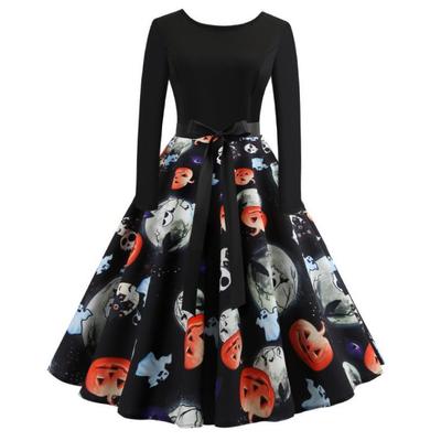 Halloween Cosplay Costume Props Fancy Pumpkin Womens Dress L