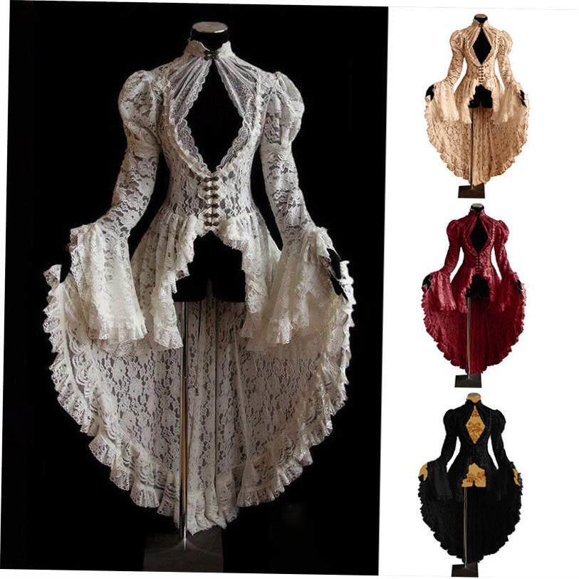 Women Vintage Lace Victorian Dresses Halloween Retro Dresses