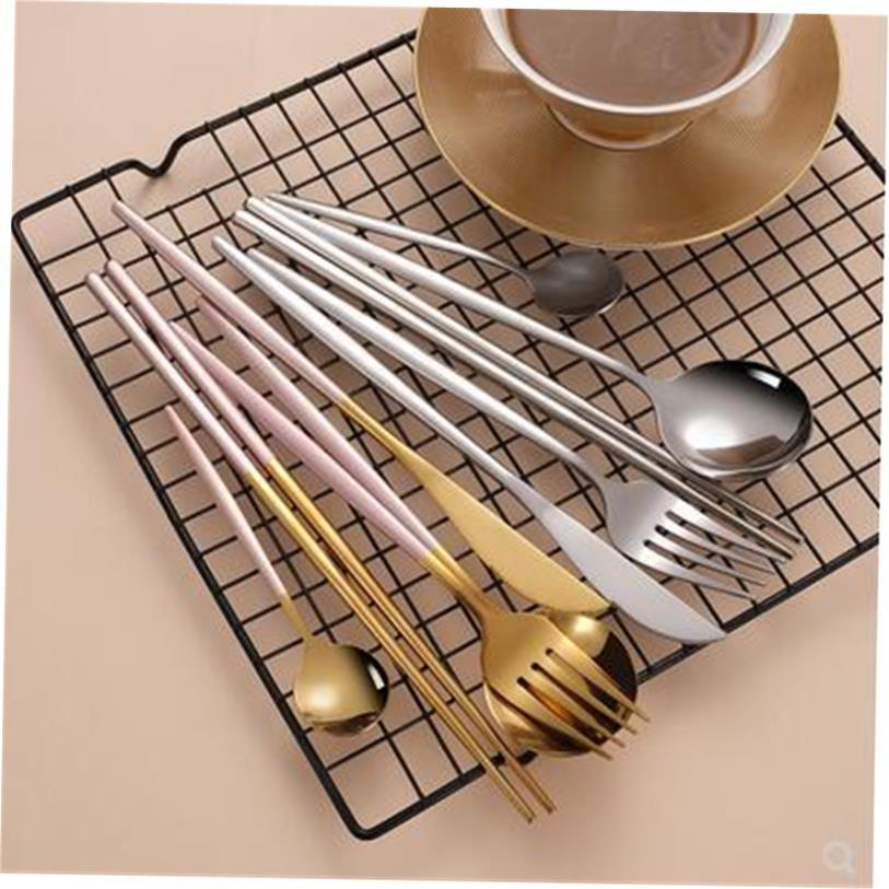 Nordic stainless steel steak knife, fork and spoon set