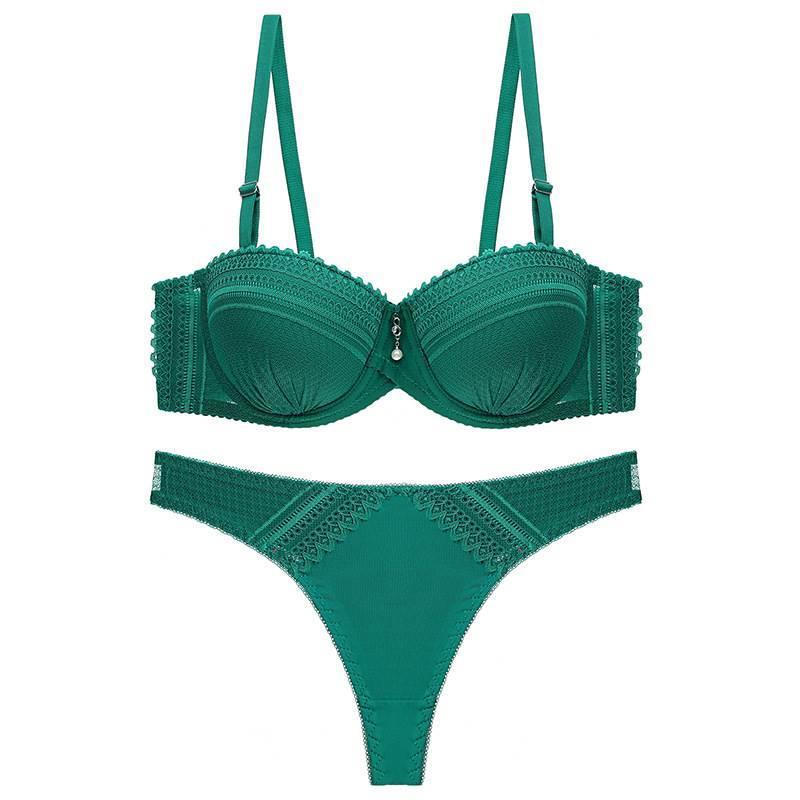 Sexy lace bra set solid color underwear set women