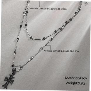 Cross necklace for men women十字架双层项炼时尚嘻哈男女饰品