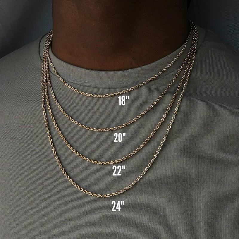 less Steel Figaro Cuban Chain Necklace For Men Women Jewelry