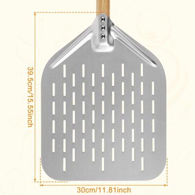 12inch Aluminium Alloy Pizza Shovel with Wood Handle Non- Pe