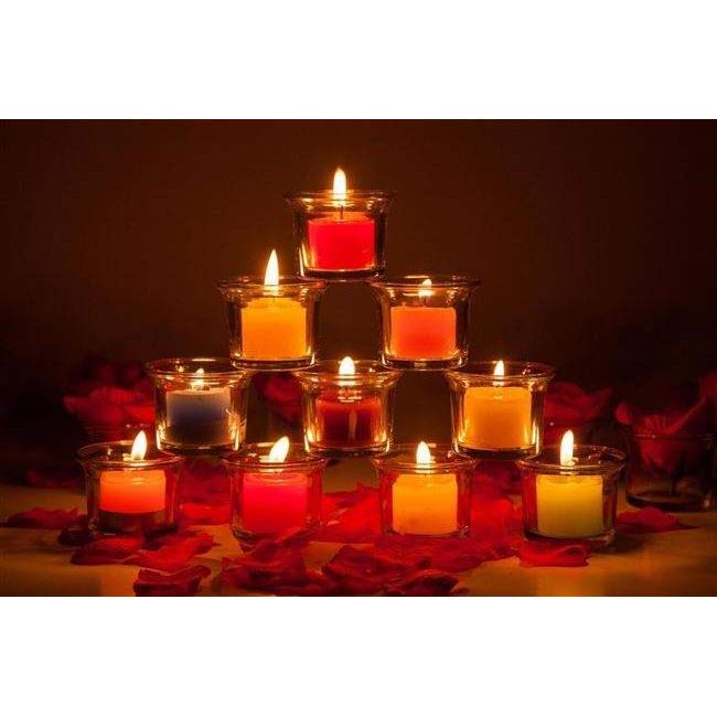 Romantic glass scented candles Propose candlelight dinner
