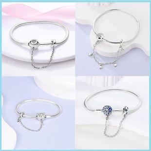 Sterling Silver Bracelet Fit Charms Butterfly Stars Moon Saf