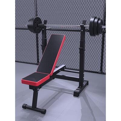 Squat rack barbell rack bench press set weight lift bed