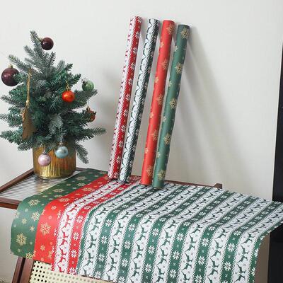 Christmas wrapping paper, flower gift box packaging paper