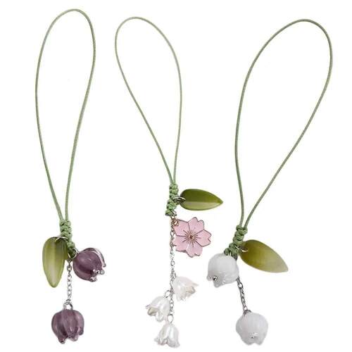 Cute Tulip Flowers Strap Lanyards Charms For Mobile Phone Ca