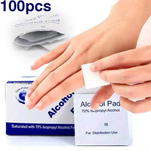 Alcohol Prep Pads Swab Saturated Wipes 100pcs Antiphlogosis
