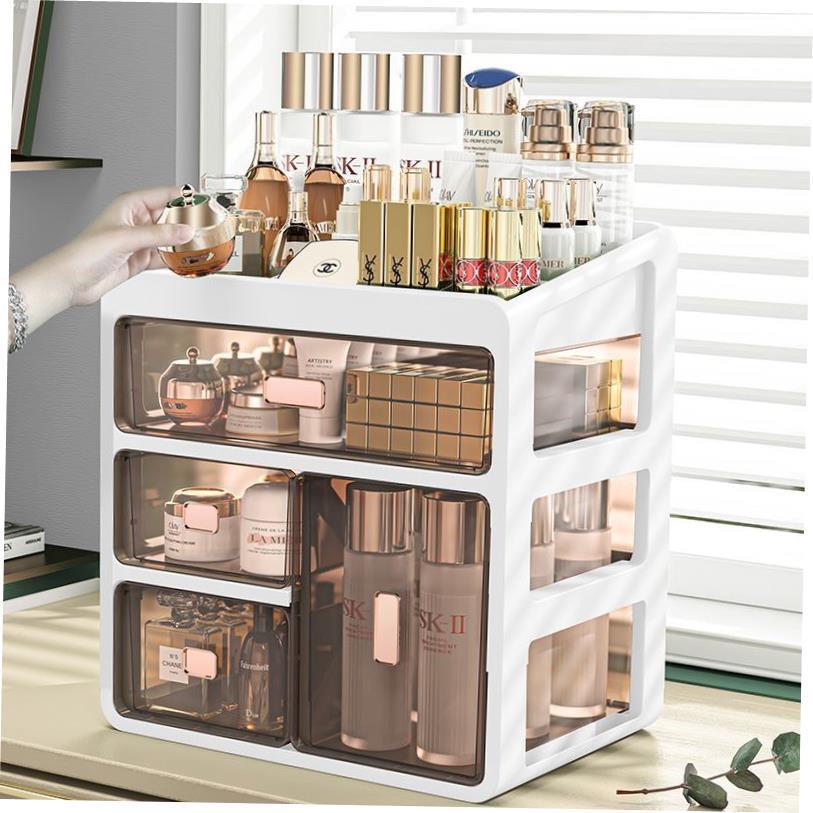 Makeup Organizer Cosmetic Storage Box Drawer Type Desktop Fi