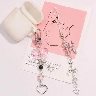 Charm Bow Pendant Y2K Kawaii Keychain Phone Star Goth Heart
