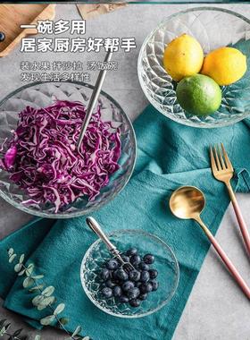 Transparent glass salad bowl large instant noodle bowl home